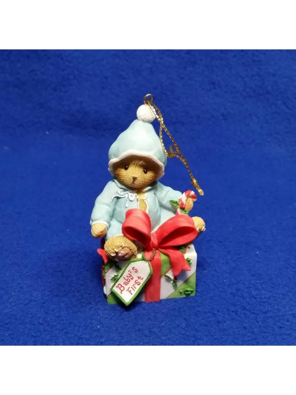 Cherished Teddies Baby's First Ornament Boy Enesco 4102240 Avon Exclusive In Box